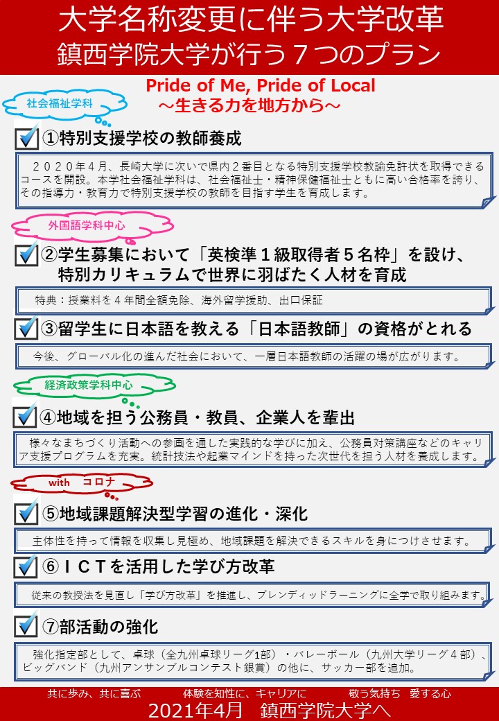 ７つの大学改革プラン